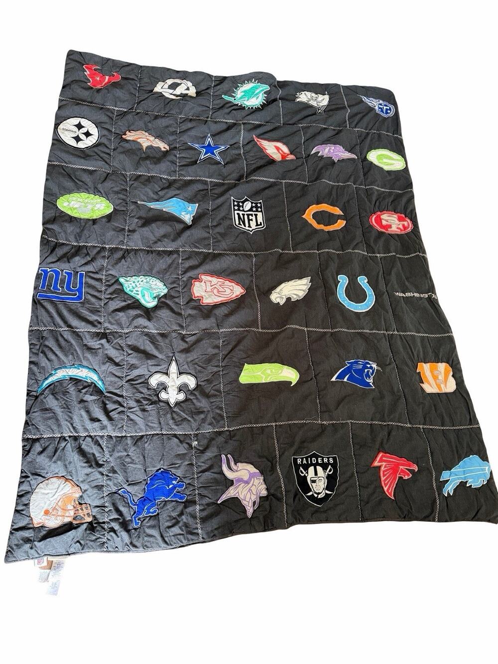 Pottery Barn Teen NFL Brights Quilt Twin XL 68x86 All Team Logos Football